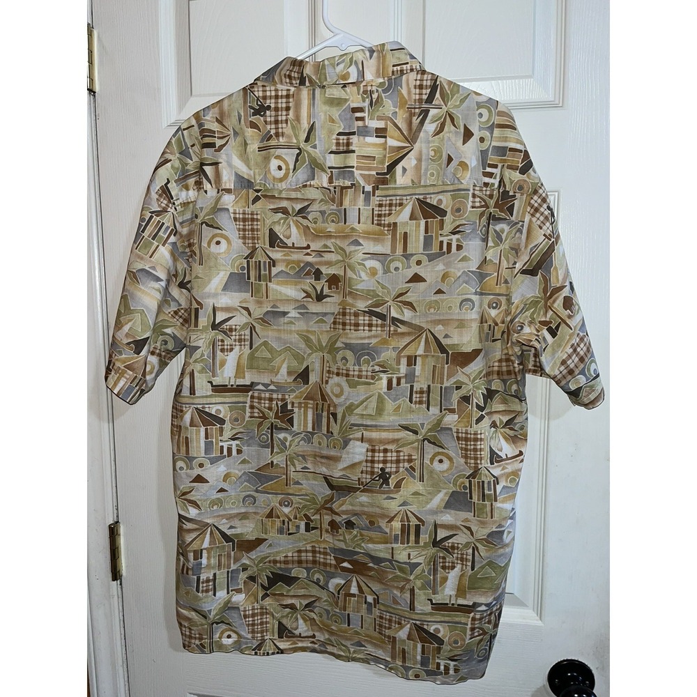 Kahala Hawaiian Shirt Men's XL Aloha Primitive Palms Button Down